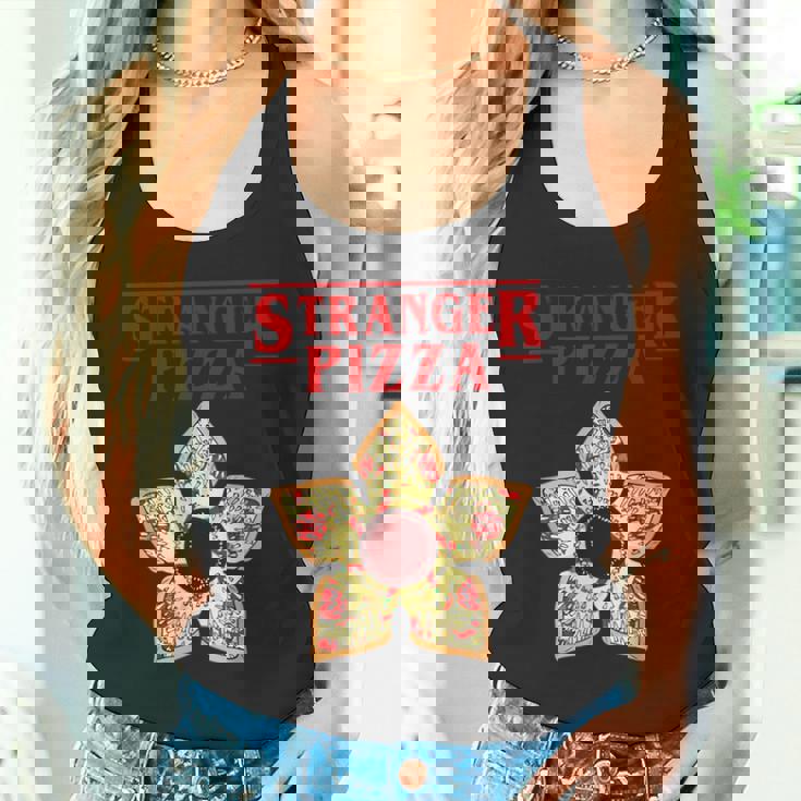 面白いストレンジャー・ピザ・シングス タンクトップ