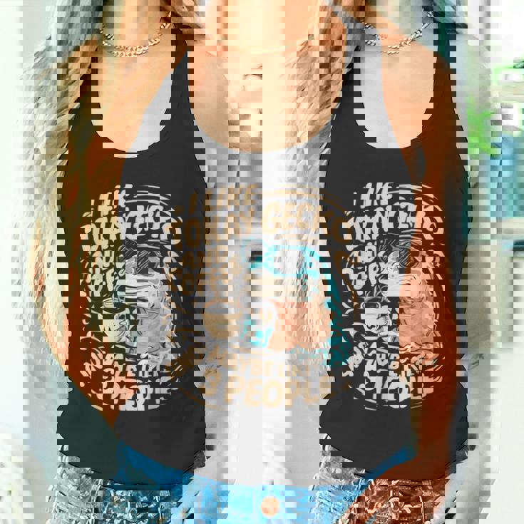 面白いトッケイヤモリの飼い主が爬虫類のトカゲを言う タンクトップ