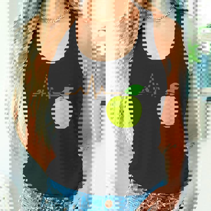 面白いハートビートekgアップルフルーツフルーツアップルギフト タンクトップ