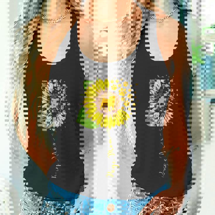 面白いパグママ ひまわり 母の日 パグ 犬好き タンクトップ