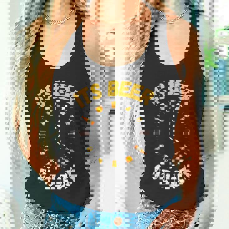 面白いビールoクロックティー。ナショナルビールデー、父の日に。 タンクトップ