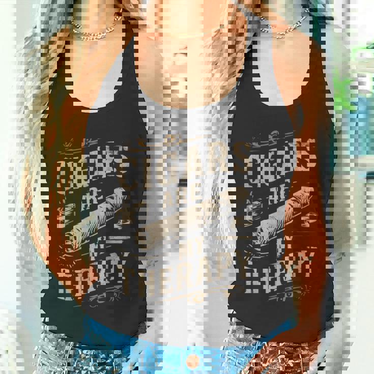 面白いユーモア葉巻は私のセラピー愛好家のお父さんです タンクトップ