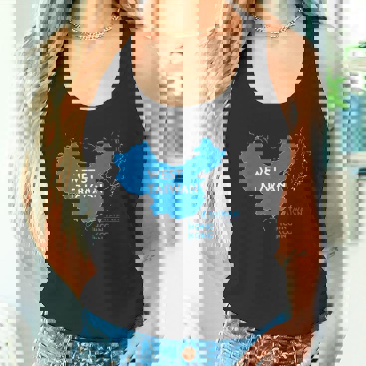 面白い中国地図西台湾 タンクトップ