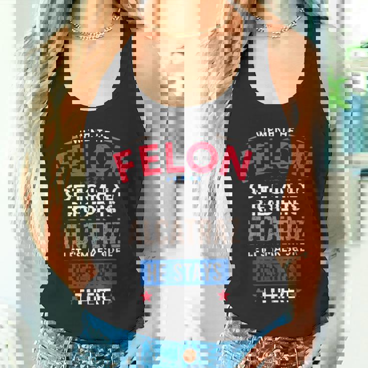 面白い反トランプ・フェロン・アルカトラズ タンクトップ