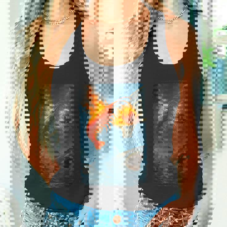 面白い燃えるようなエビスラムダンキングサメのミーム。 タンクトップ