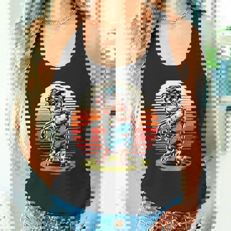 面白い豚ゴルファークールなゴルフスポーツクラブデザイン。 タンクトップ