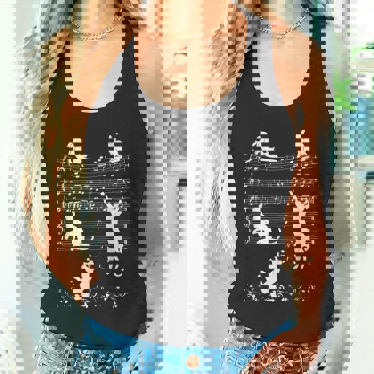 音楽好きな人 ピアノ猫 音符で演奏 ミュージシャン タンクトップ