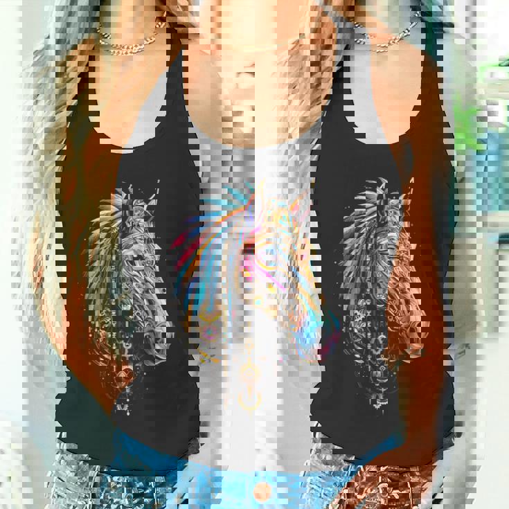 馬 動物 モチーフ イラスト 馬 タンクトップ