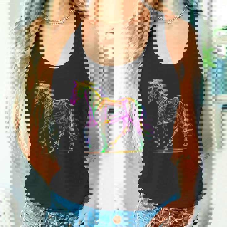 馬術 カラフル 馬好き 西洋 ロデオ タンクトップ