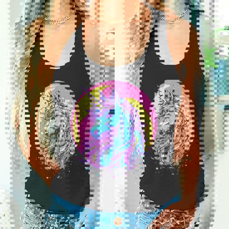 鮮やかなユニコーン マジック ファンタジー ムーンライト タンクトップ