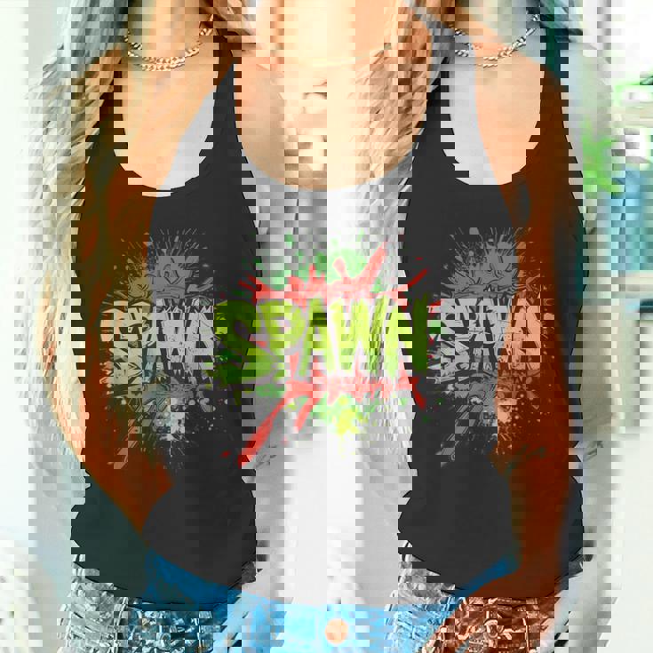 鮮やかな色とクールなスポーンステートメントコスチューム。 タンクトップ