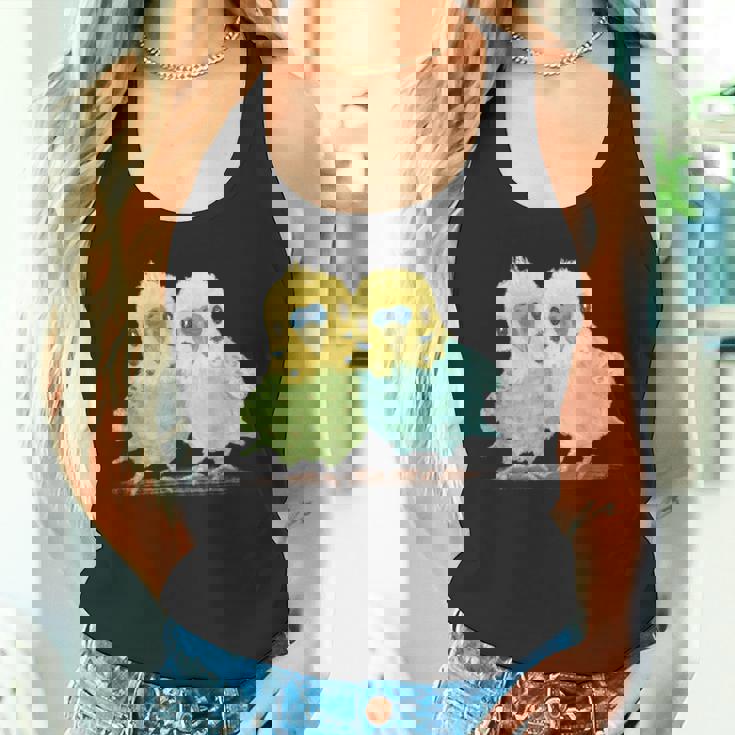 鳥 インコ かわいい ペット おもしろ 動物 イラスト タンクトップ