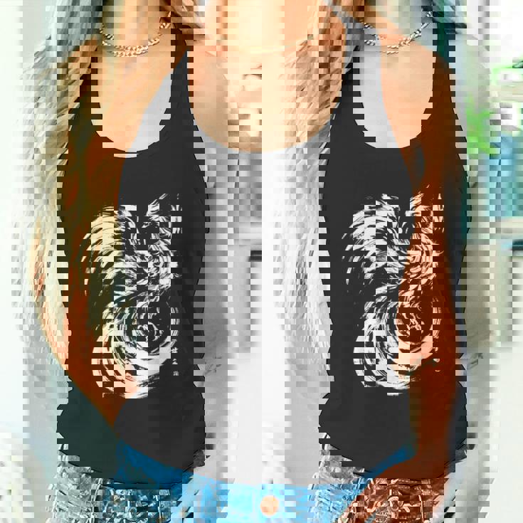 鳳凰 面白いtシャツ イラスト 絵 タトゥー 刺青 風 メンズ おもしろ 面白い 服 オリジナル ドラゴン ネタ 浮世絵 タンクトップ