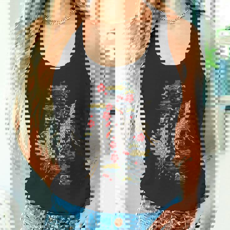 鶴&桜 ヴィンテージ日本刺繍 タンクトップ