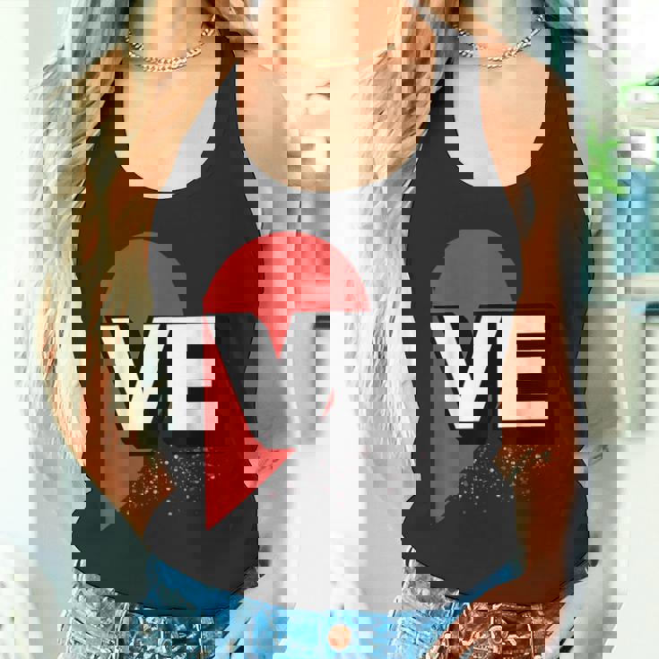 ２人で着るとハートが出来る Loveの文字になる 「Ve」カップル 恋人 タンクトップ