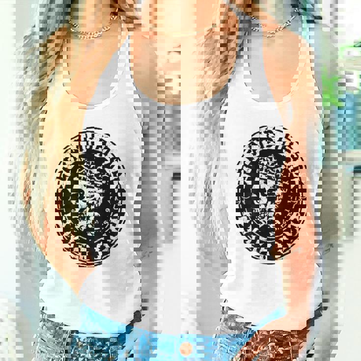 バックプリント クールで面白いオートバイ、バイク、バイカー タンクトップ