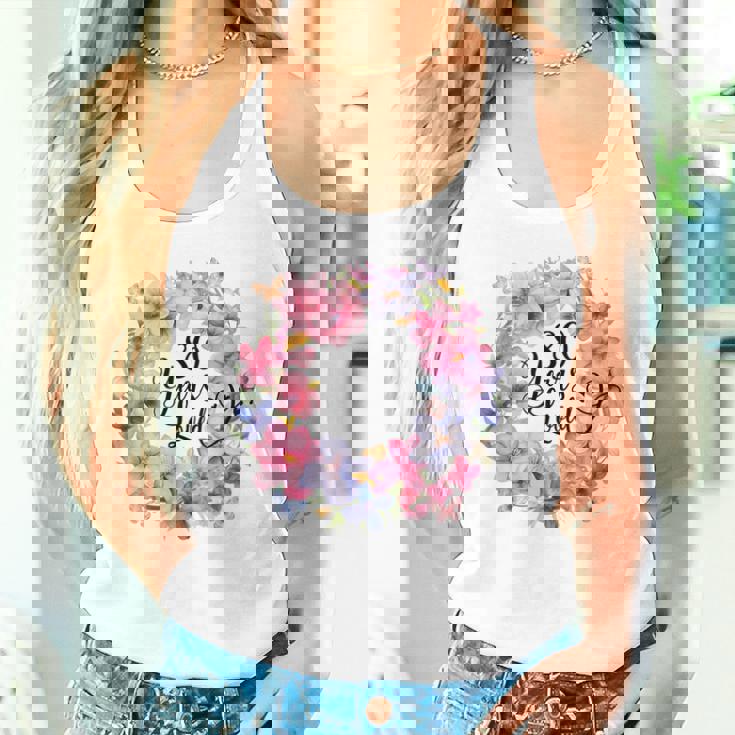 80 Years Loved 80歳の誕生日 フローラルリース 80歳 タンクトップ