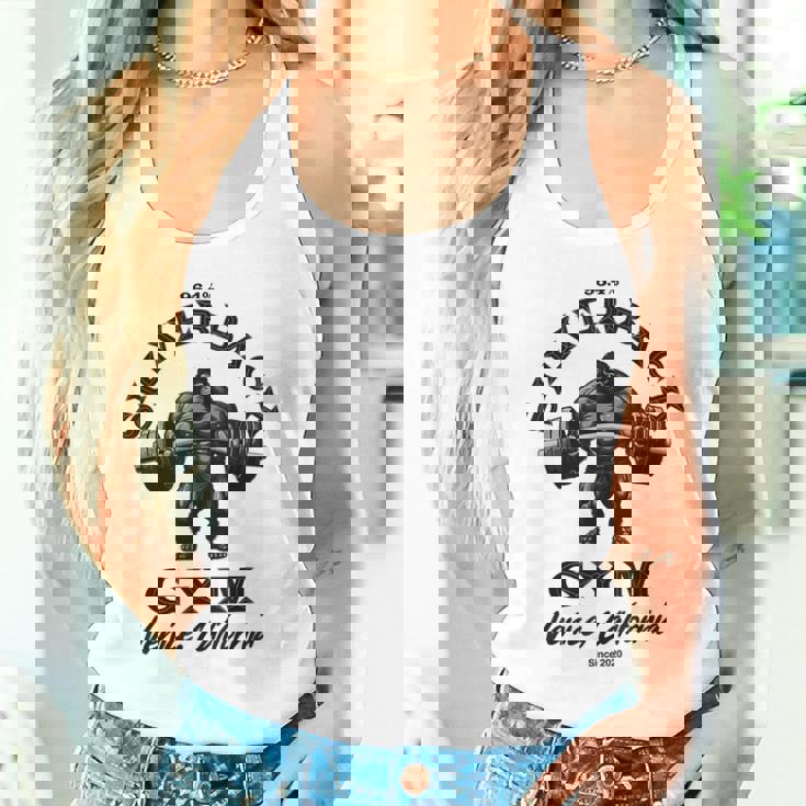 964シルバーバックゴリラ、ジムアパレル、ボディビルディング、類人猿。 タンクトップ