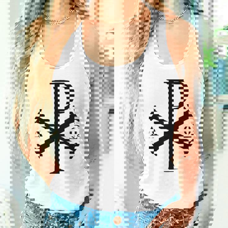 Chi Rho クリスチャン ゴッド アルファ オメガ イエスキリスト キリスト教 タンクトップ