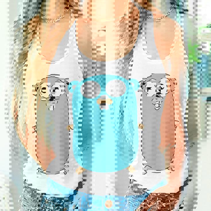 Go Golang プログラミング言語ロゴ マスコットゴファー タンクトップ