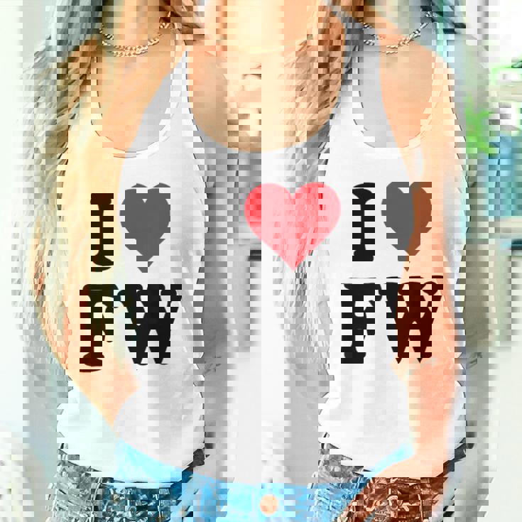 I Heart Fw Initials I Love FW First And Last Name F W タンクトップ