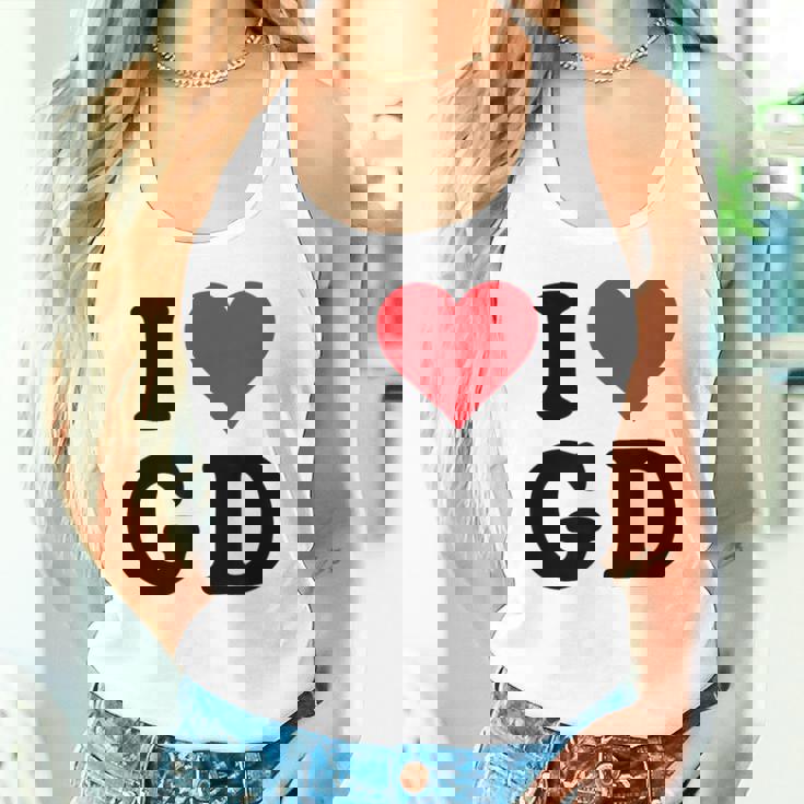 I Heart Gd Initials I Love GD First And Last Name G D タンクトップ