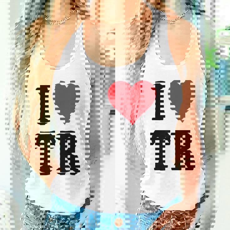 I Heart Tr Initials I Love TR First And Last NameR タンクトップ