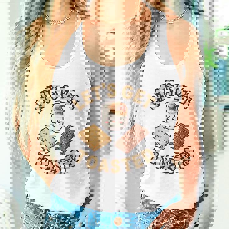 Kawaii'mores Let's Get Toast キュート 面白い キャンプ 駄洒落。 タンクトップ