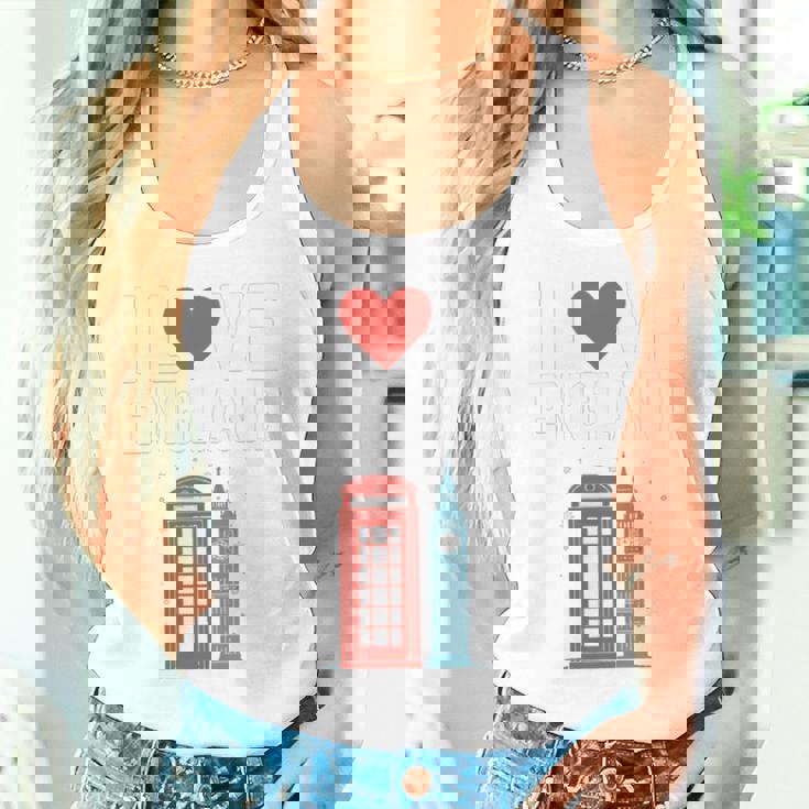 I Love Englandの象徴的なランドマークデザイン。 長袖tシャツ タンクトップ