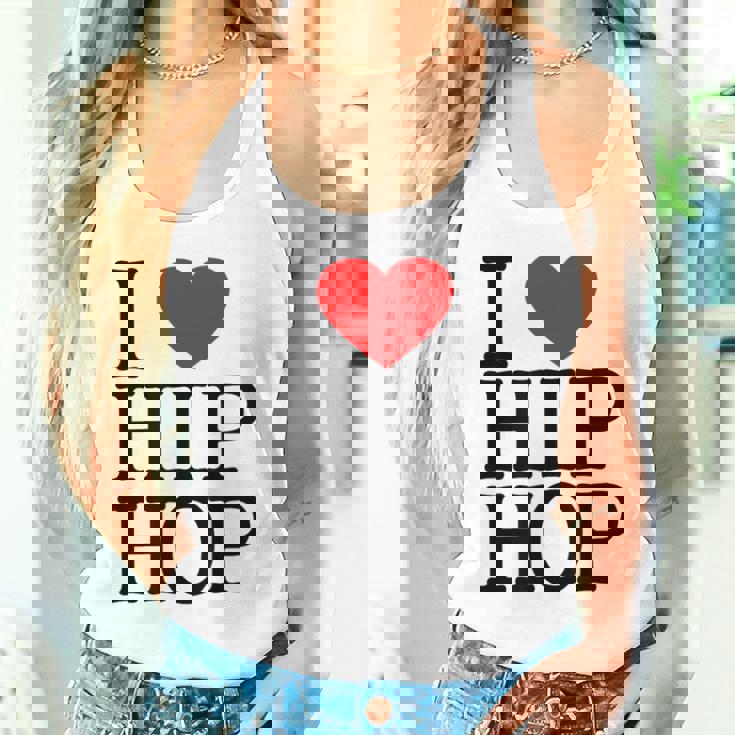 I Love Hip Hop ハート ラップ&ヒップホップファン タンクトップ