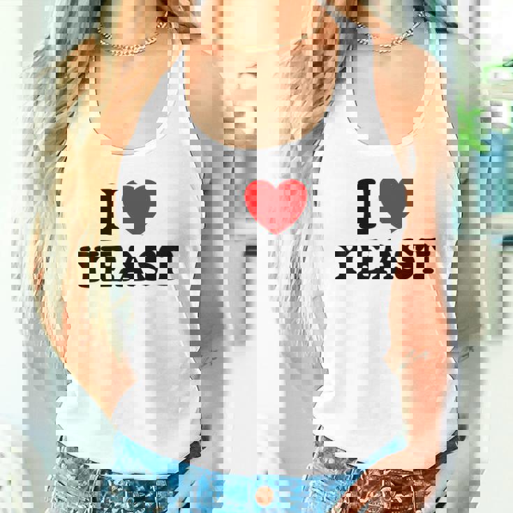 I Love Yeast 面白くてかわいい栄養パン屋フードヌーチファン タンクトップ