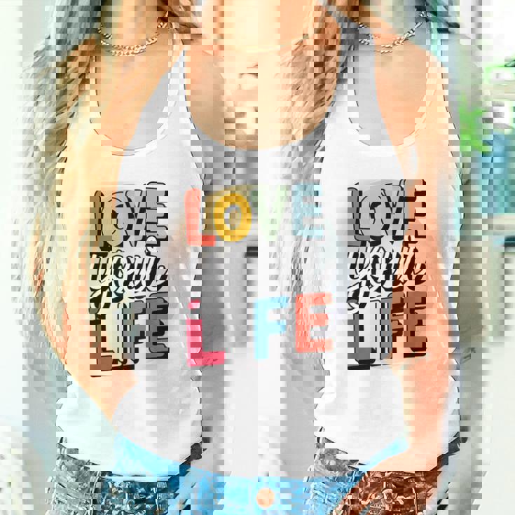 Love Your Life インスピレーション引用シャツ モチベーションアップ タンクトップ