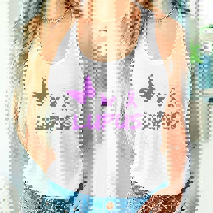 Lupus Warrior パープルバタフライ&リボン ポケット付き タンクトップ