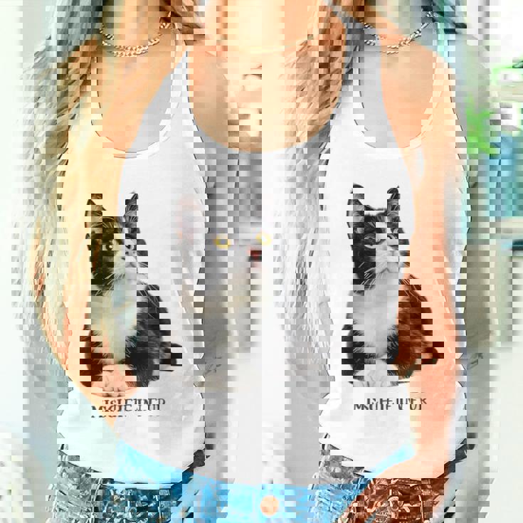 Mischief In Fur 猫写真 ハチワレ猫 黒白猫 猫好き ネタ 猫しもべ 猫飼い 猫依存症 タンクトップ