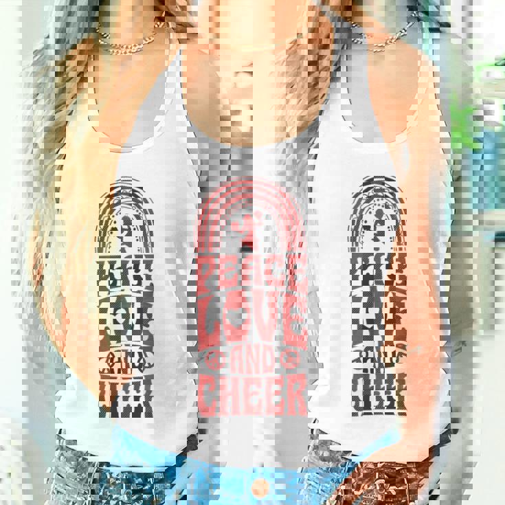 Peace Love And Cheer ボヘミアンレインボーチアリーダー タンクトップ