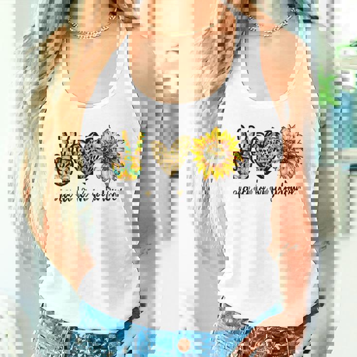 Peace Love サンシャイン ヒッピー ひまわり ヒマワリ 恋人へのギフト タンクトップ