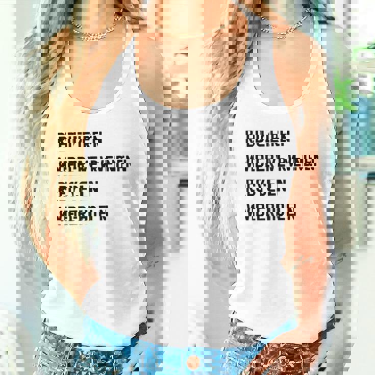 Reduzieren Wiederverwenden Recyceln Wiederholen タンクトップ