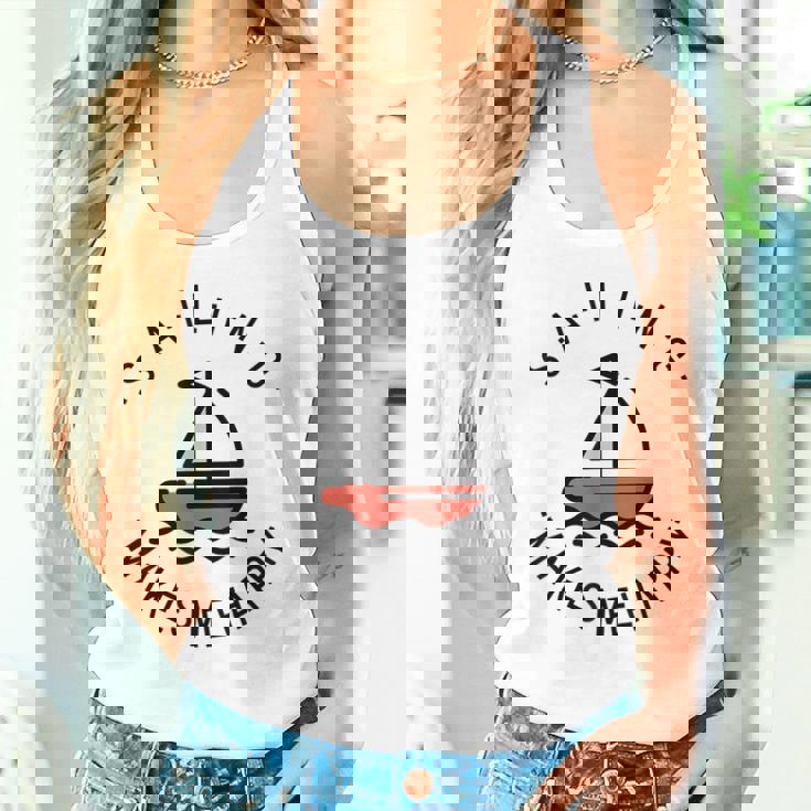 Sailing Makes Me Happy レッド ヨット タンクトップ