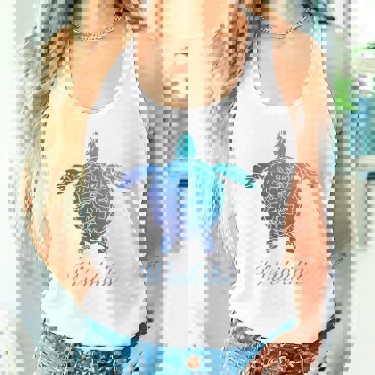 Save The Hawaiiea Turtles ハワイアンブルー トライバルタートルホヌ タンクトップ