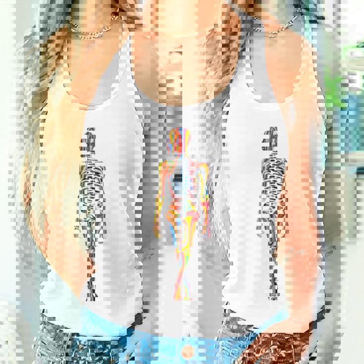 Skelleton カラフル ヒューマンアート 抽象 グラフィック スケルトン タンクトップ