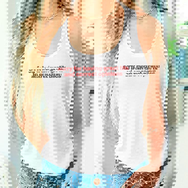 Sorry For Having Great Tits And Correct Opinions Y2k タンクトップ