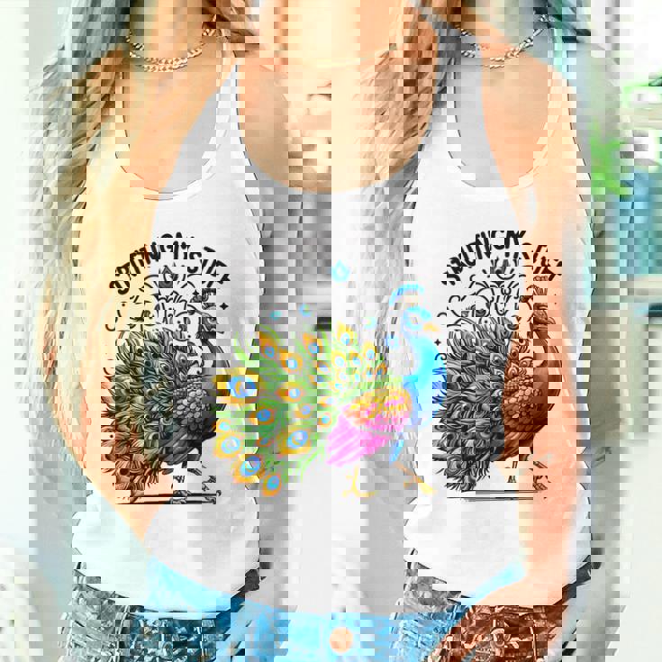 Strutting Mytuff カラフル 孔雀好き タンクトップ