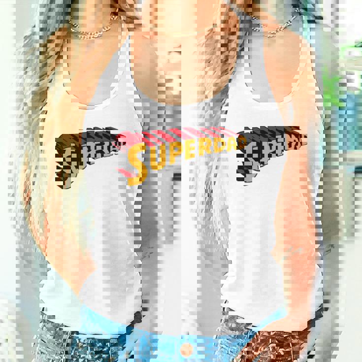 Super Daduperdad uperhero Dad タンクトップ