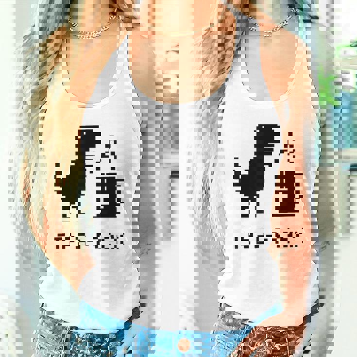 Tea Rex Pixel 8ビットゲーム恐竜 タンクトップ