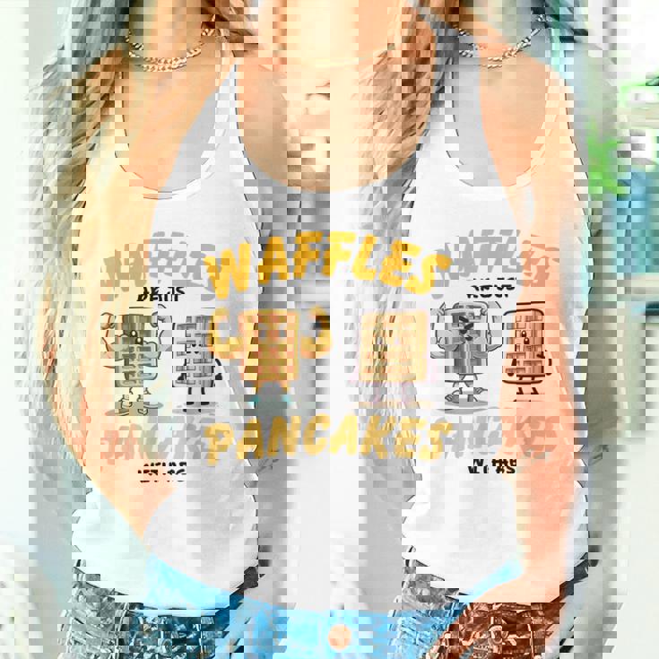 Waffles Are Just Pancakes With Abs Breakfast ワッフル愛好家 タンクトップ