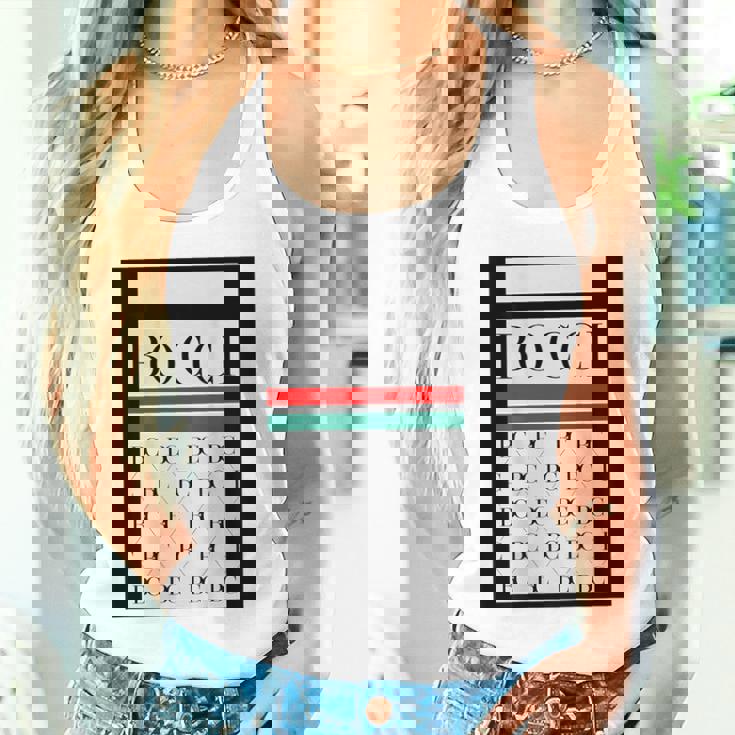 【バックプリント・背中側】Bocci ぼっち ロゴ 総柄 イタリア国旗風【変なtシャツ】陰キャ ブランド パロディ 面白 タンクトップ