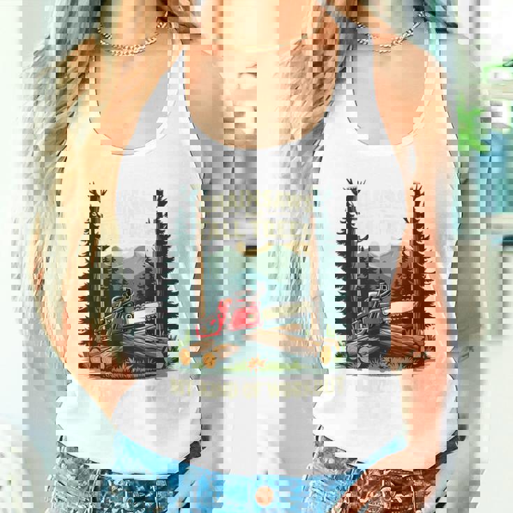 おもしろ林業チェーンソー 背の高い木 ワークアウト ロギング 生活 タンクトップ