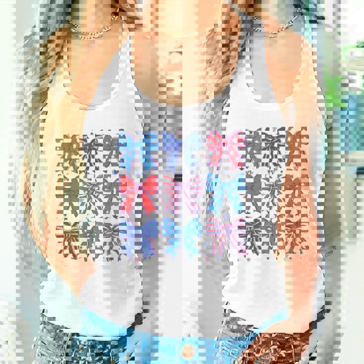 かわいい愛国的なボウスターデザイン7月4日シャツusaプライド タンクトップ