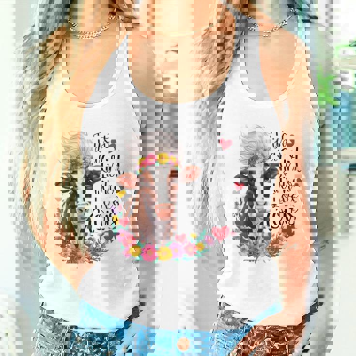 かわいい牛 ただの牛を愛する少女 長袖tシャツ タンクトップ