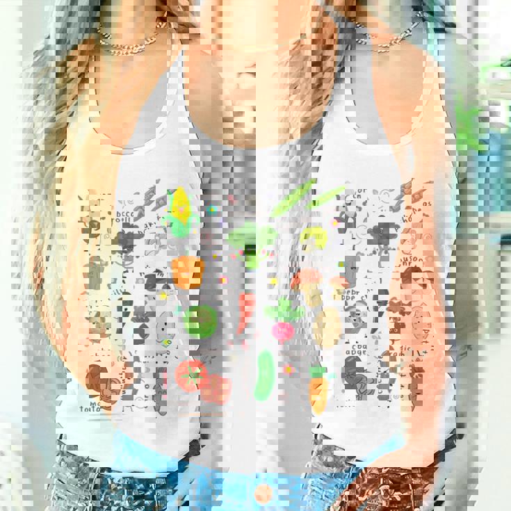 かわいい野菜 かわいい野菜 ヘルシーフード 食べる ビーガン タンクトップ